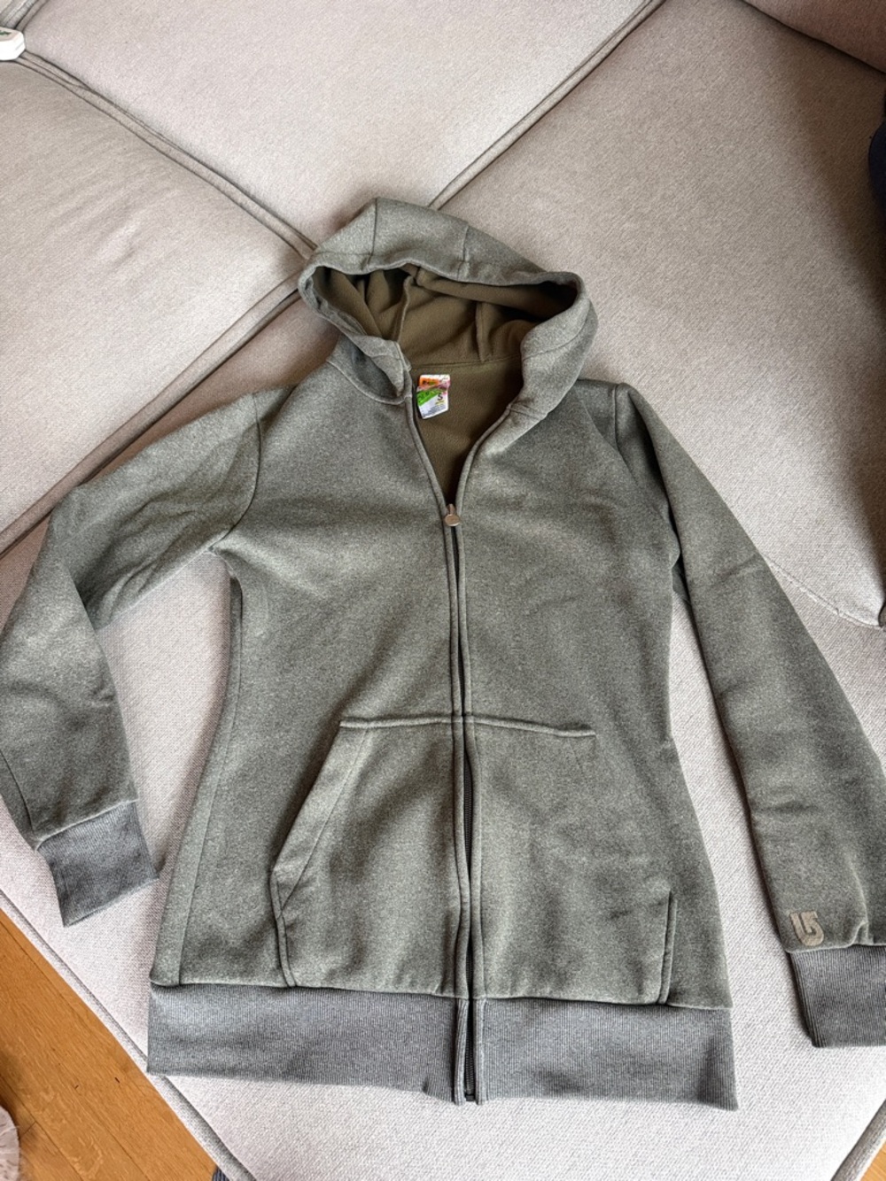 Burton Dryride Olive Green Zip-Up Hoodie